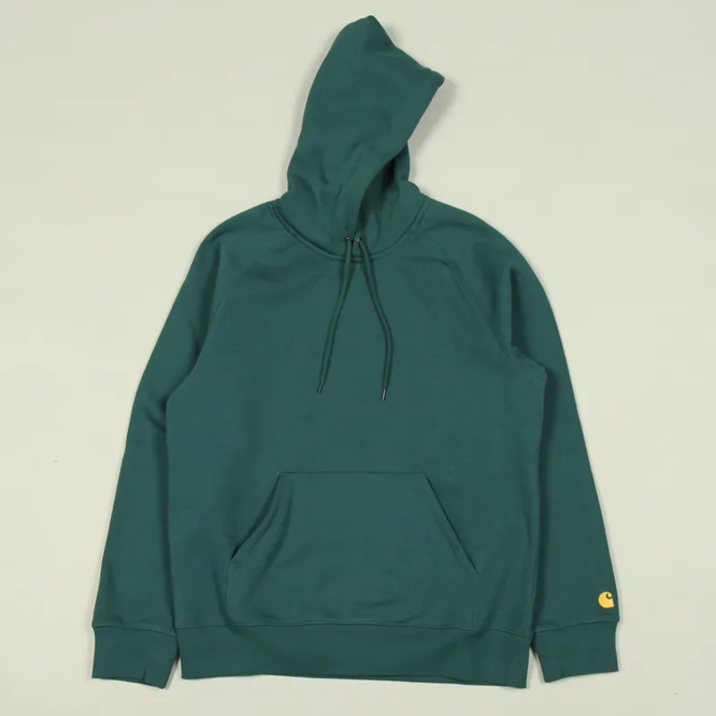 Carhartt WIP Hooded Chase Sweat - Botanic/Gold
